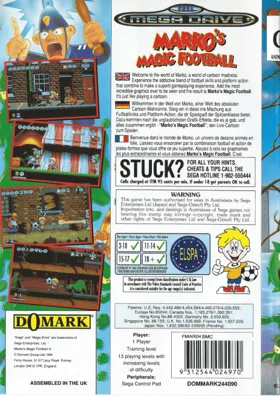 Marko's Magic Football (Europe) (En,Fr,De,Es) (Beta) box cover back